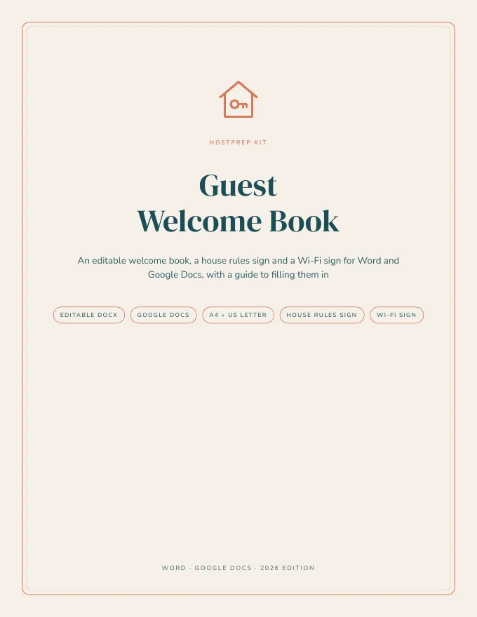 Guide cover from the Guest Welcome Book Pack
